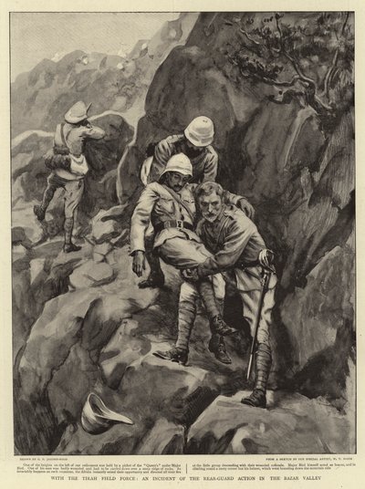 Con la Fuerza de Campo de Tirah, un incidente de la acción de la retaguardia en el Valle de Bazar de George Percy Jacomb Hood